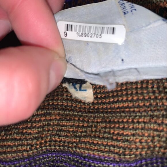 Meister Vintage Sweater Men's Size Extra Large XL‎ Black Purple Wool Knit Jumper - Picture 7 of 8